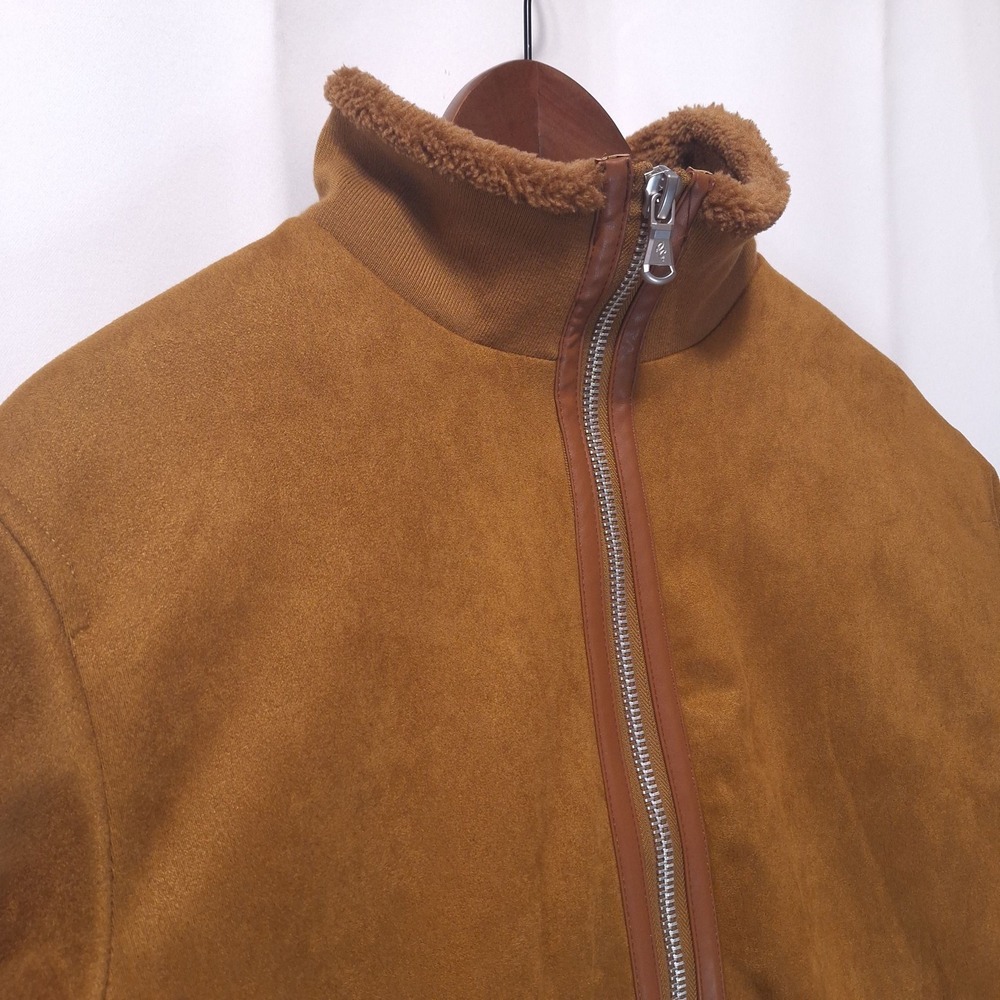 Robert Graham RG-51 Mens S Faux Suede Bomber Jacket Pop Art Quilt Lining Tan NWT - Picture 10 of 15